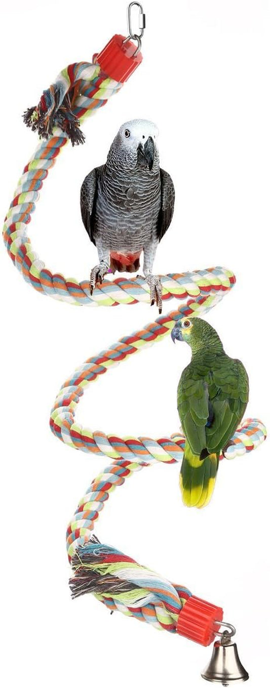 Large 63-Inch Climbing Rope Bungee Bird Perch - Perfect Parrot Toy!