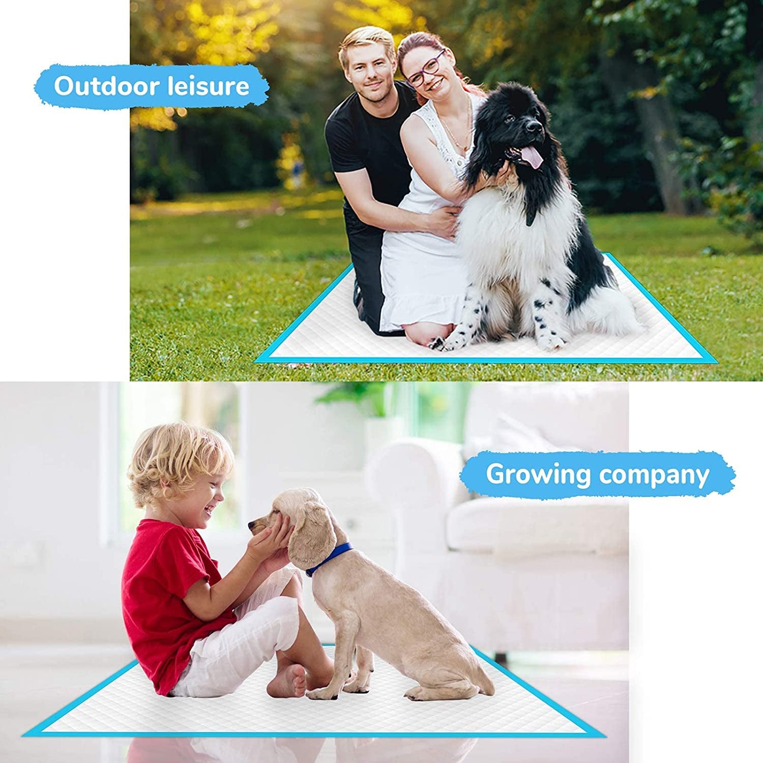 120 Extra Large Dog Pee Pads - Super Absorbent & Leak Proof, 28x34 Inches, Perfect for Potty Training - 120 Count (Blue)
