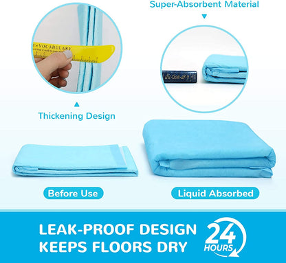 120 Extra Large Dog Pee Pads - Super Absorbent & Leak Proof, 28x34 Inches, Perfect for Potty Training - 120 Count (Blue)